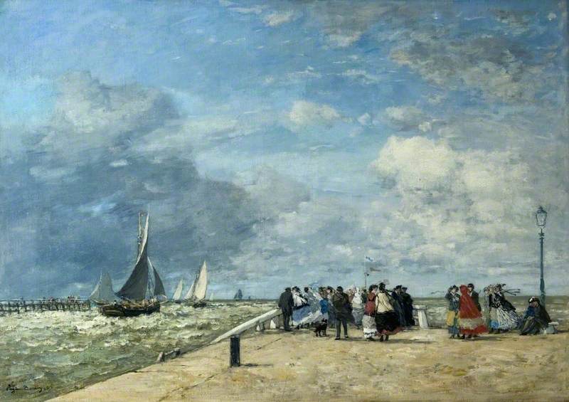 Reproduction du tableau « La Jetée de Trouville - Eugène Boudin » par Alpha Reproduction en peinture à l’huile