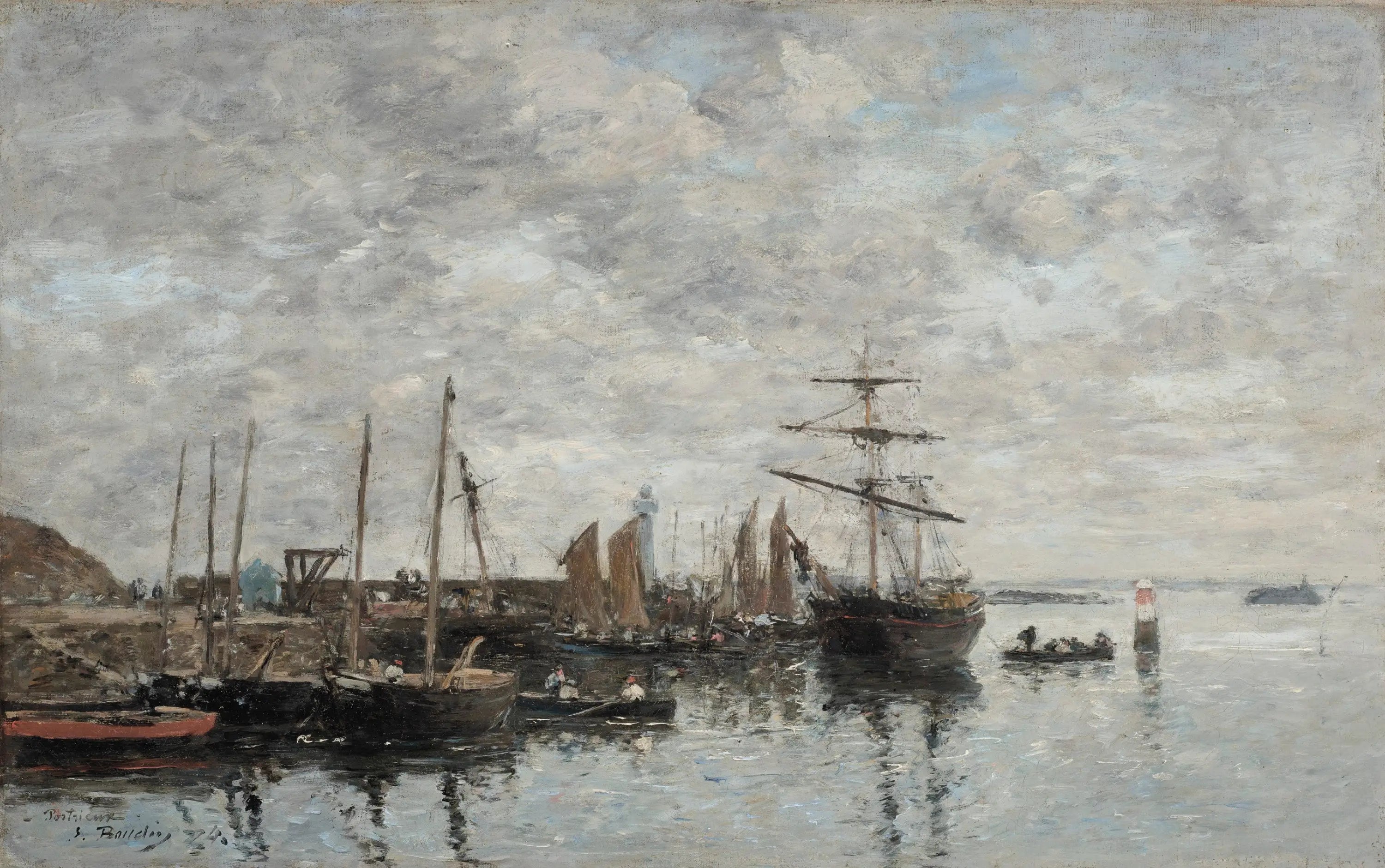 Reproduction du tableau « Portrieux, le port - Eugène Boudin » par Alpha Reproduction en peinture à l’huile