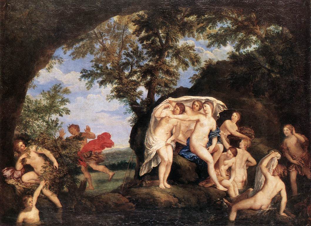 Diane et Actéon avec neuf nymphes - Francesco Albani