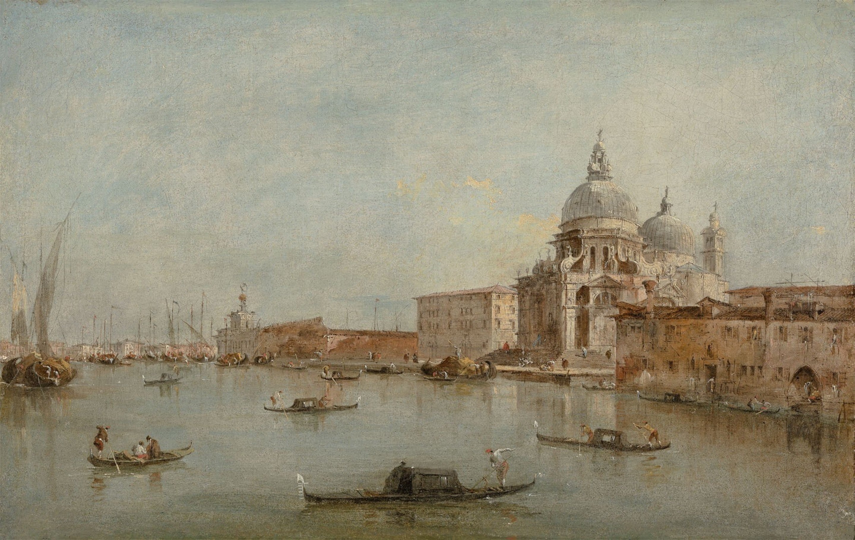 L'entrée du Grand Canal avec la basilique Santa Maria della Salute - Francesco Guardi