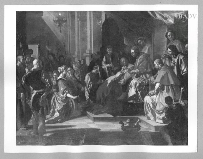 Public : le pape bénissant une femme - Francesco Solimena