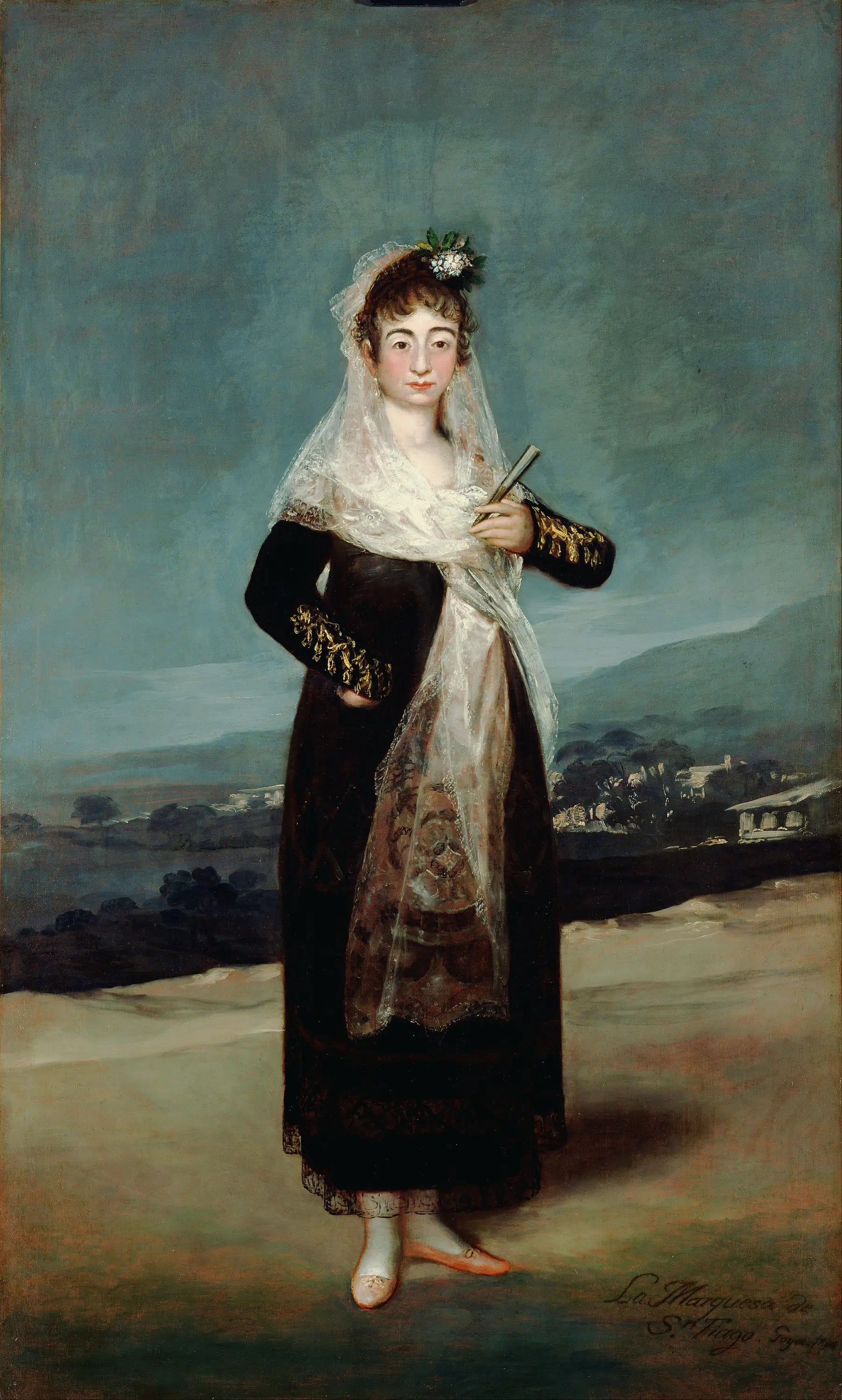 Reproduction du tableau « Portrait de la marquise de Santiago - Francisco de Goya » par Alpha Reproduction en peinture à l’huile