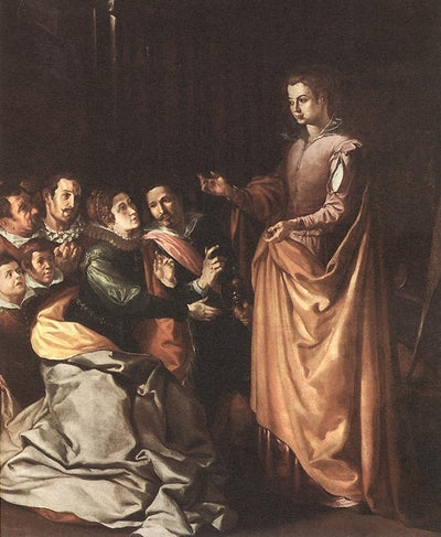 L'apparition de sainte Catherine à la famille de saint Bonaventure - Francisco de Herrera le Vieux
