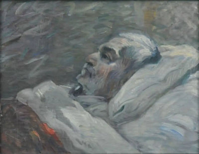 Reproduction du tableau « Le Père sur le lit de malade I - Franz Marc » par Alpha Reproduction en peinture à l’huile