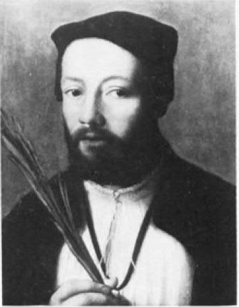 Portrait d'un homme avec palmtak (un Jeruzalemvaarder ?) - Joos van Cleve