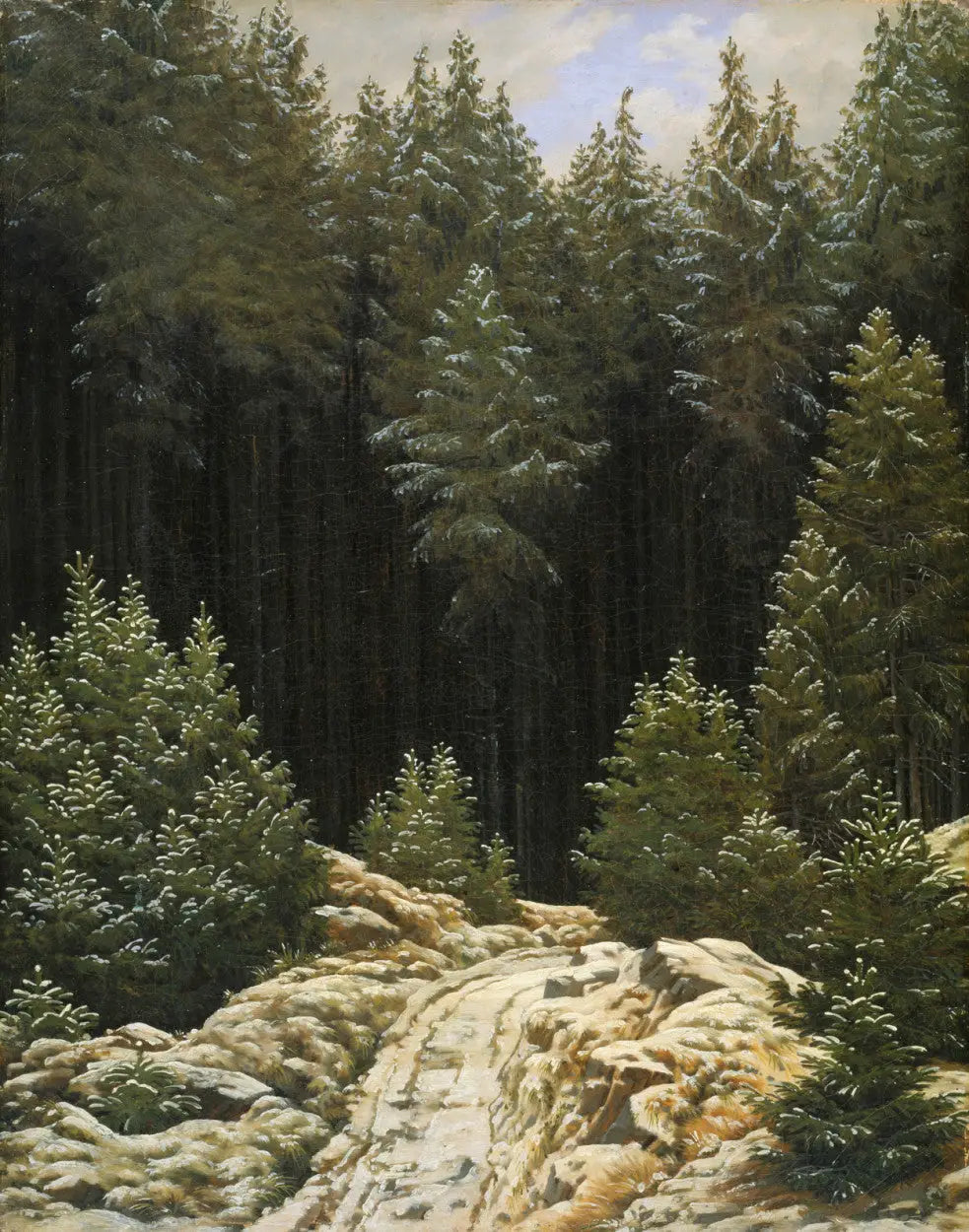 Reproduction du tableau « Première neige - Caspar David Friedrich » par Alpha Reproduction en peinture à l’huile