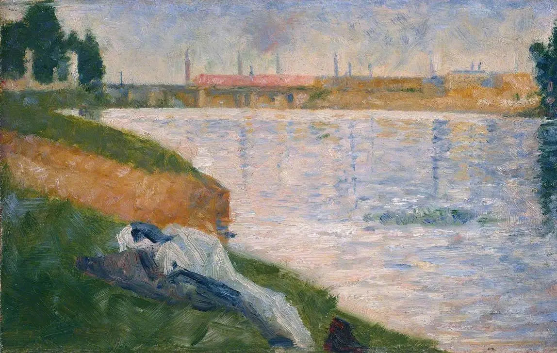 Reproduction du tableau « Vêtements sur l'herbe - Georges Seurat » par Alpha Reproduction en peinture à l’huile