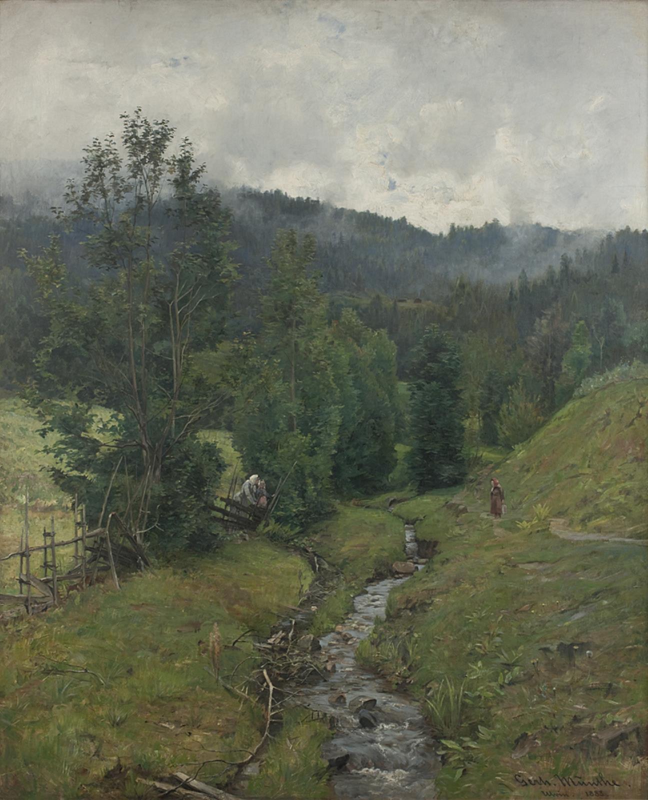 Après la pluie, motif d’Eidsvoll, Gerhard Munthe, 1883, peinture à l’huile