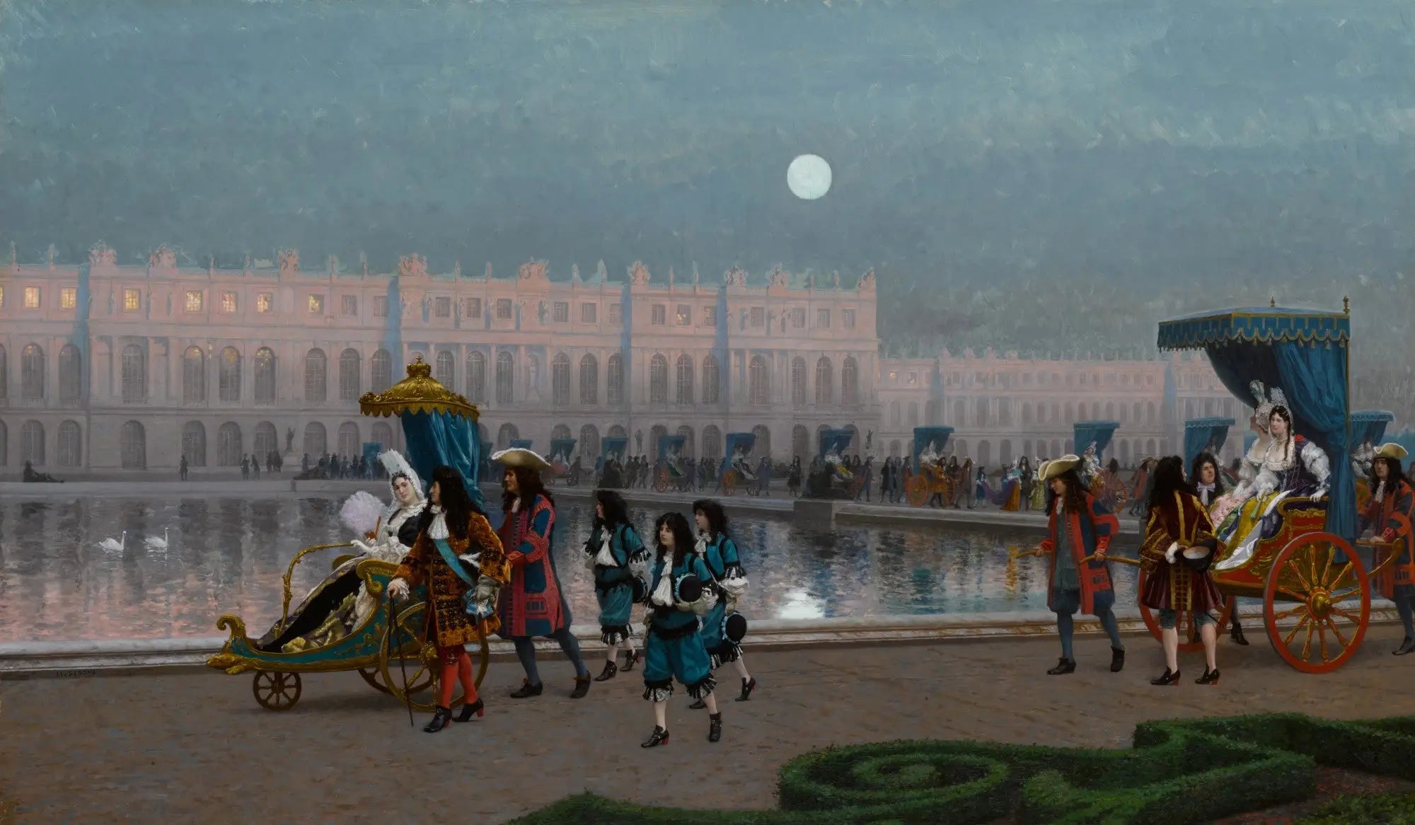 Reproduction du tableau « Promenade de la Cour dans les jardins de Versailles - Jean-Léon Gérôme » par Alpha Reproduction en peinture à l’huile