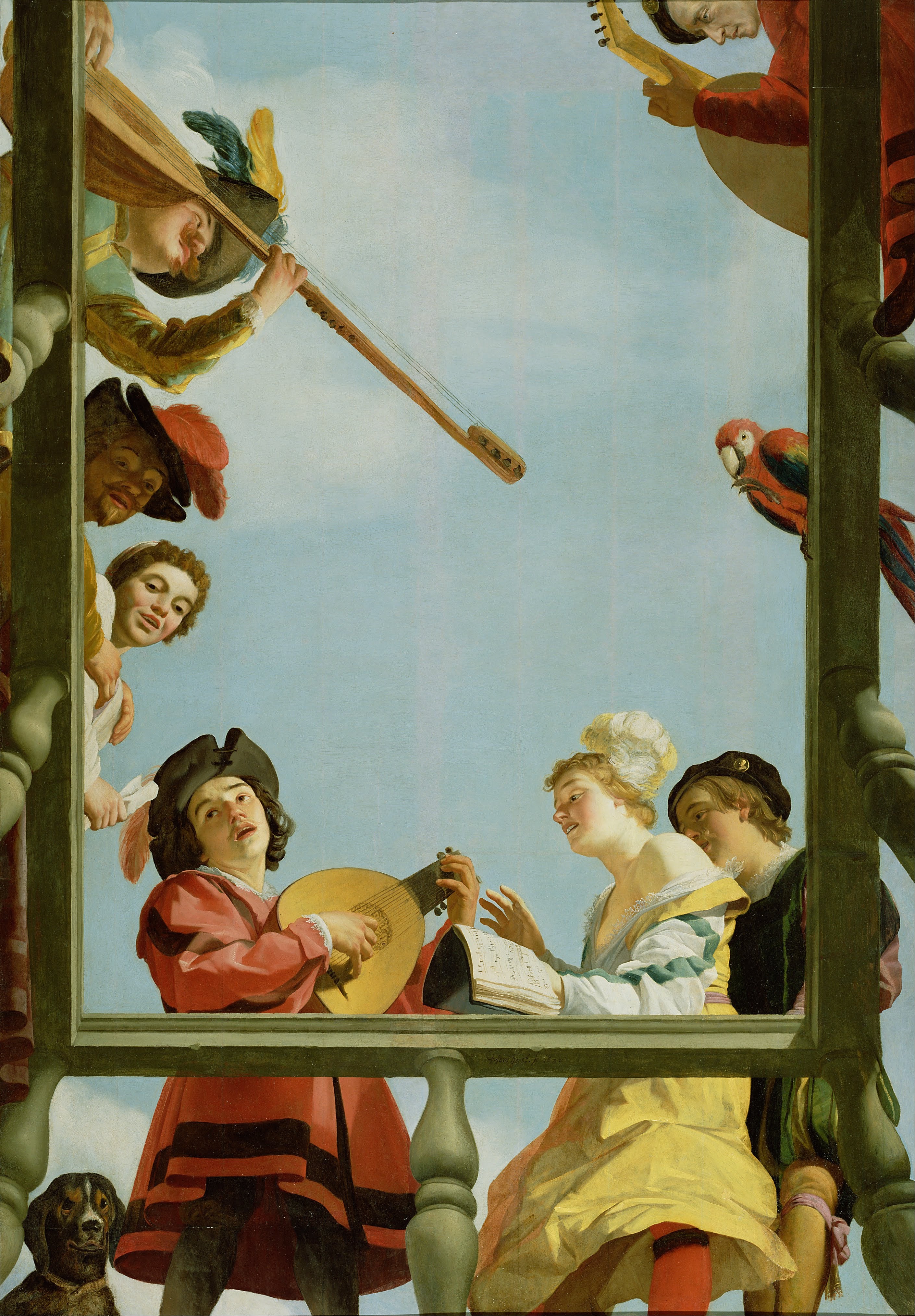 Groupe musical sur un balcon - Gerrit van Honthorst