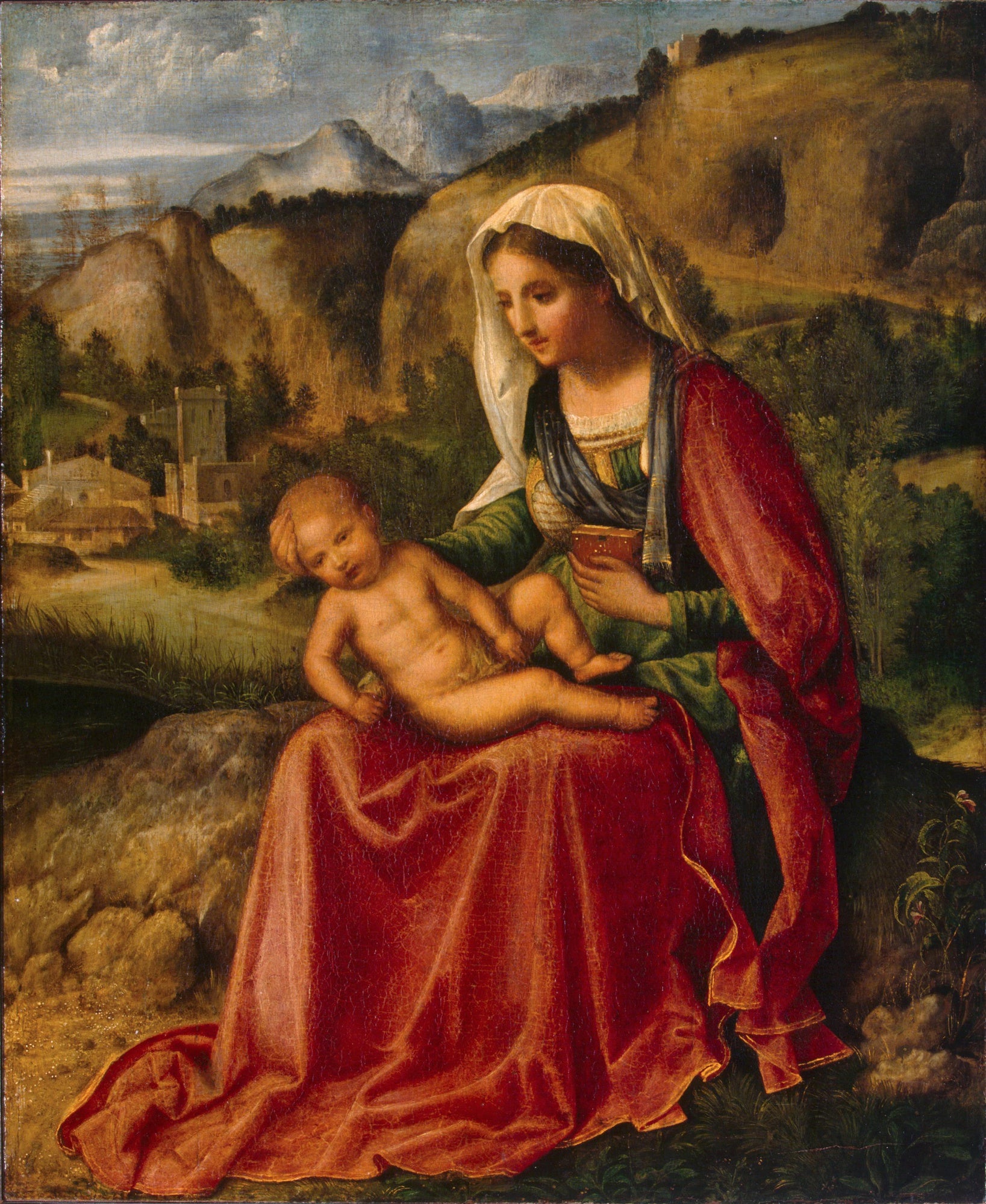 Madonna col Bambino dans un paysage - Giorgione