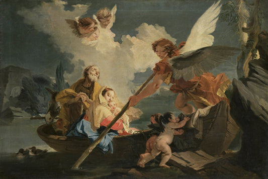 Reproduction du tableau « Vol vers l'Egypte - Giovanni Battista Tiepolo » par Alpha Reproduction en peinture à l’huile
