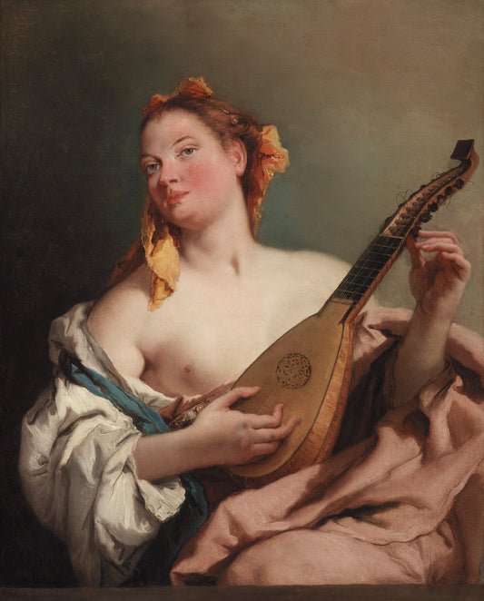 Reproduction du tableau « Femme avec un Mandolin - Giovanni Battista Tiepolo » par Alpha Reproduction en peinture à l’huile
