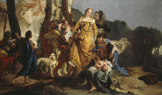 Reproduction du tableau « La découverte de Moïse - Giovanni Battista Tiepolo » par Alpha Reproduction en peinture à l’huile