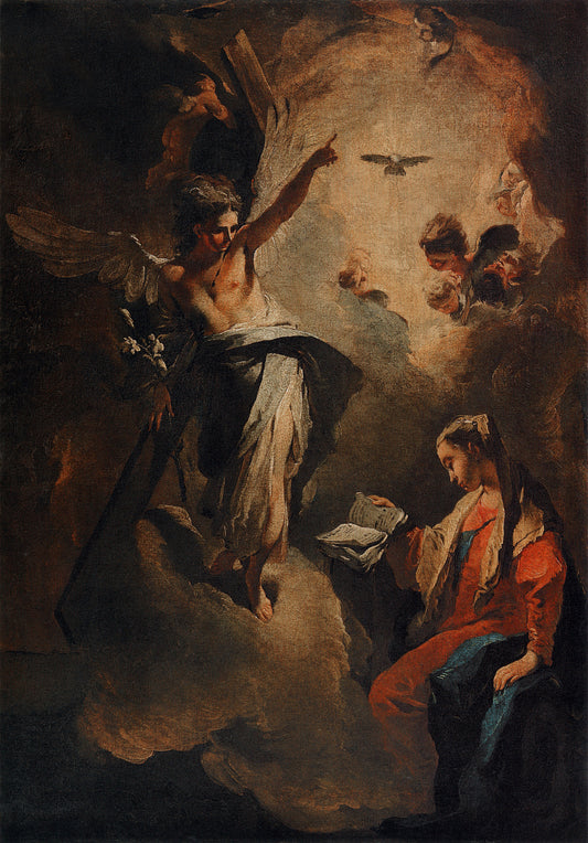Reproduction du tableau « L'Annonciation à la Sainte Vierge Marie - Giovanni Battista Tiepolo » par Alpha Reproduction en peinture à l’huile