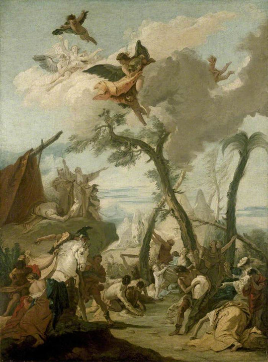 Reproduction du tableau « Le rassemblement de Manna - Giovanni Battista Tiepolo » par Alpha Reproduction en peinture à l’huile