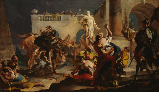 Reproduction du tableau « Le viol des femmes Sabines - Giovanni Battista Tiepolo » par Alpha Reproduction en peinture à l’huile