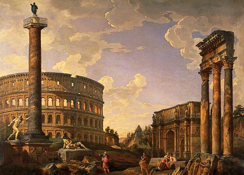 Capriccio romain, ruines avec le Colisée - Giovanni Paolo Panini
