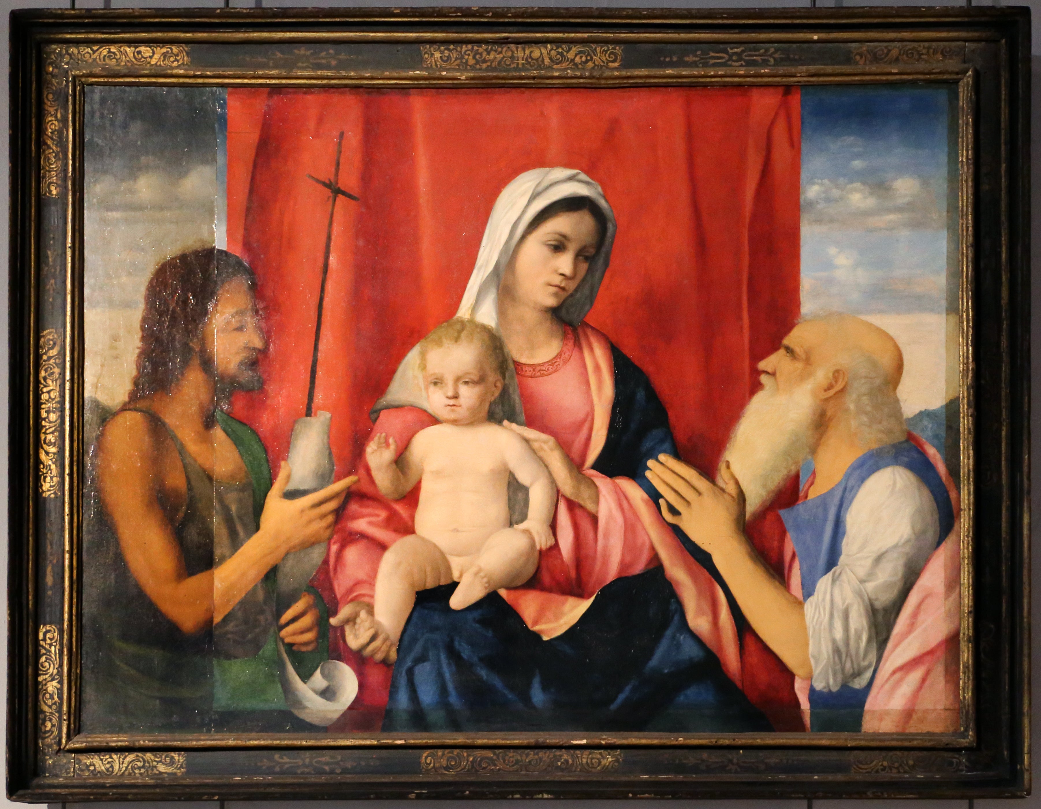 La Vierge et l'Enfant entre saint Jean Baptiste et saint Jérôme - Giovanni Bellini