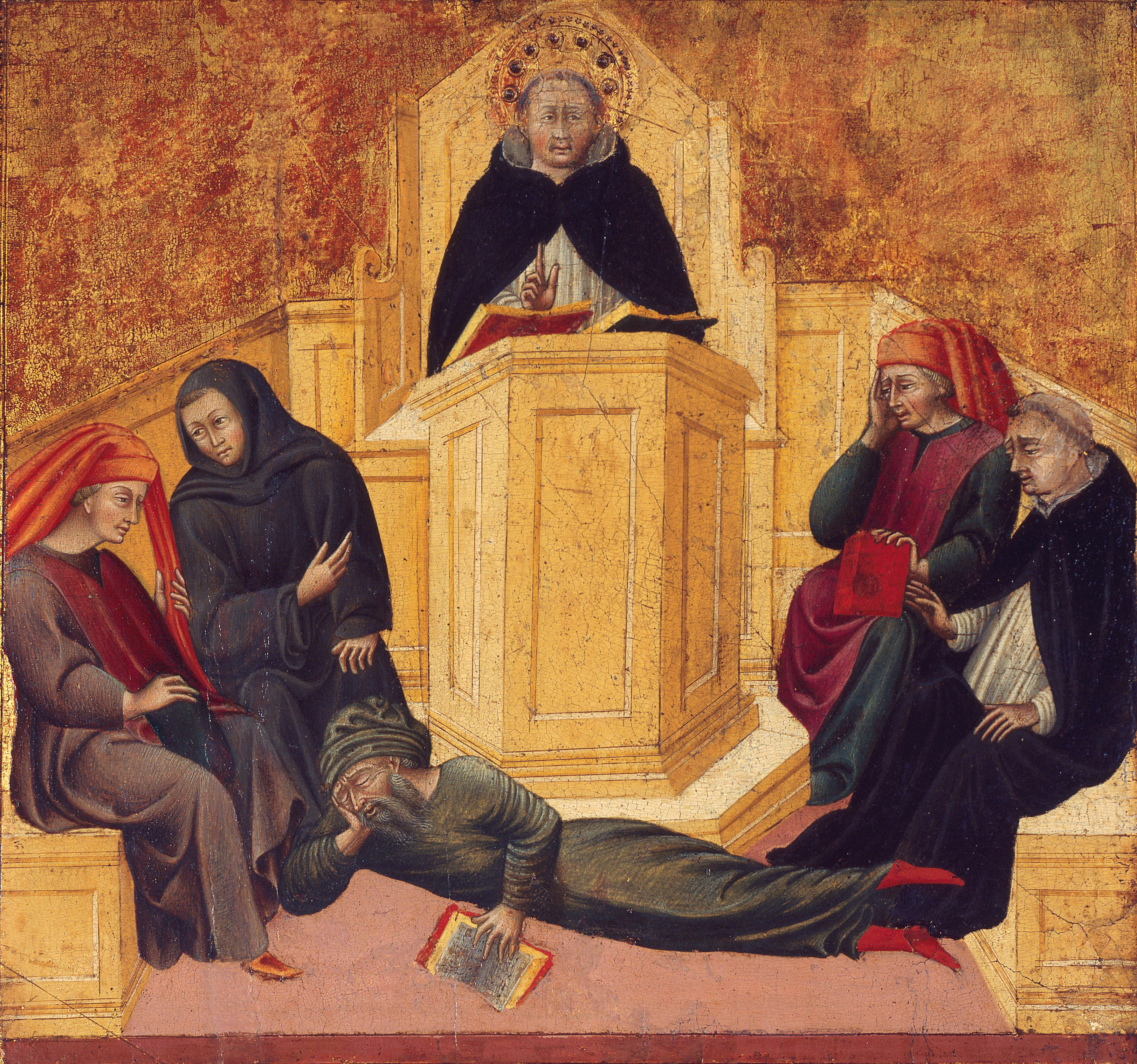 Saint Thomas d'Aquin confondant Averroès - Giovanni di Paolo