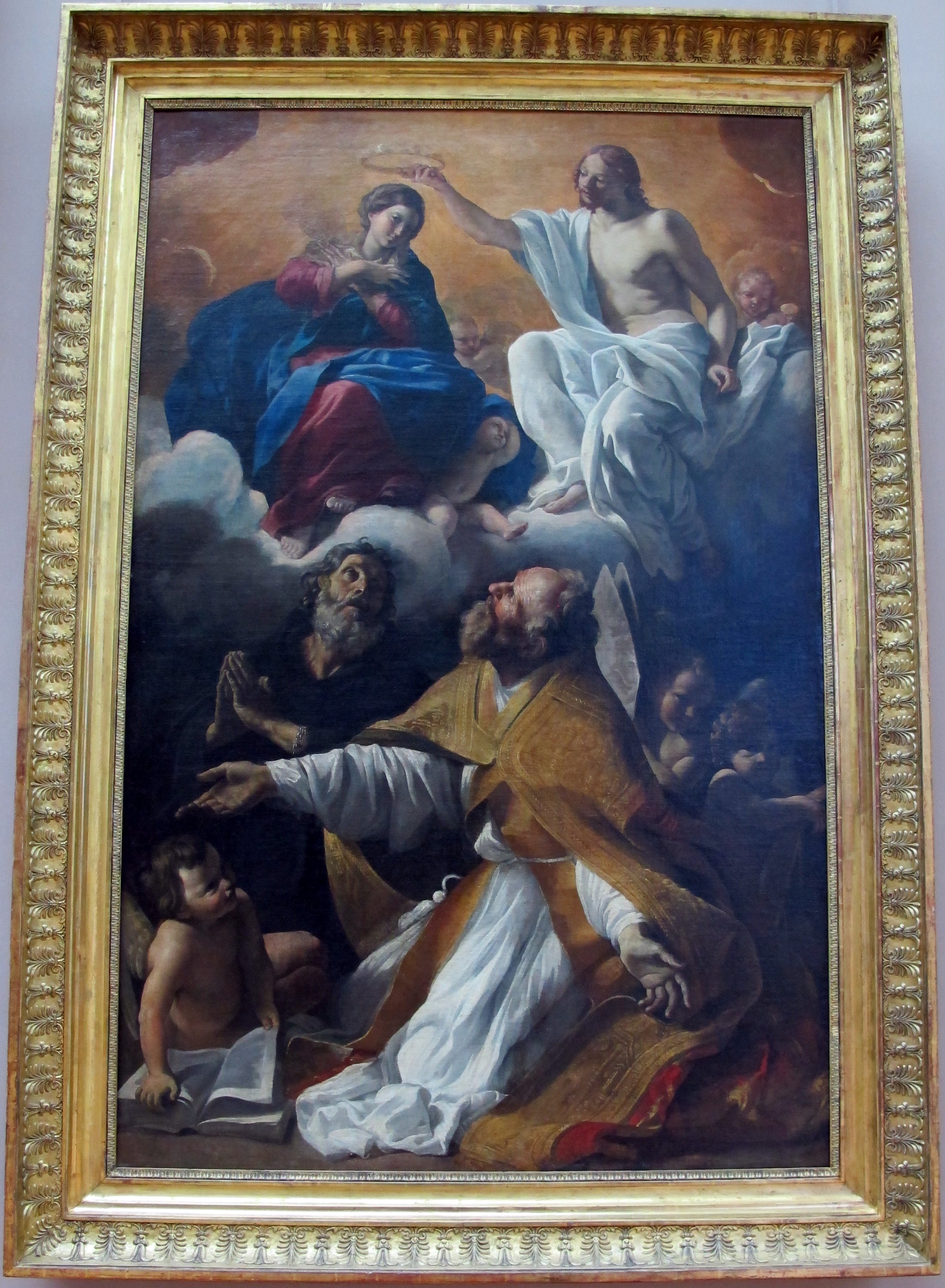 Le Couronnement de la Vierge avec saint Augustin et saint Guillaume d'Aquitaine - Giovanni Lanfranco