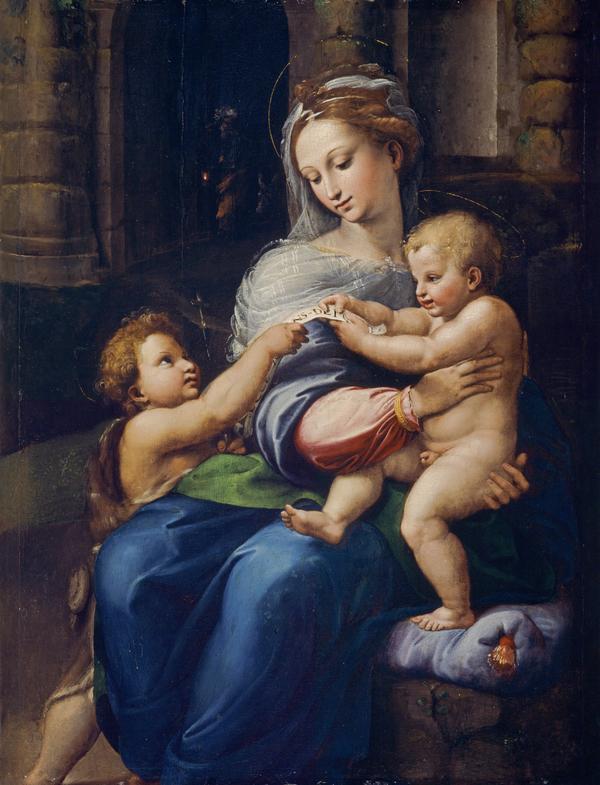 La Sainte Famille avec saint Jean-Baptiste enfant - Giulio Romano