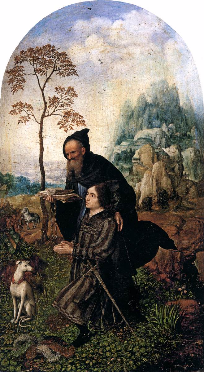 Le donateur protégé par Saint Antoine. - Jan Gossaert