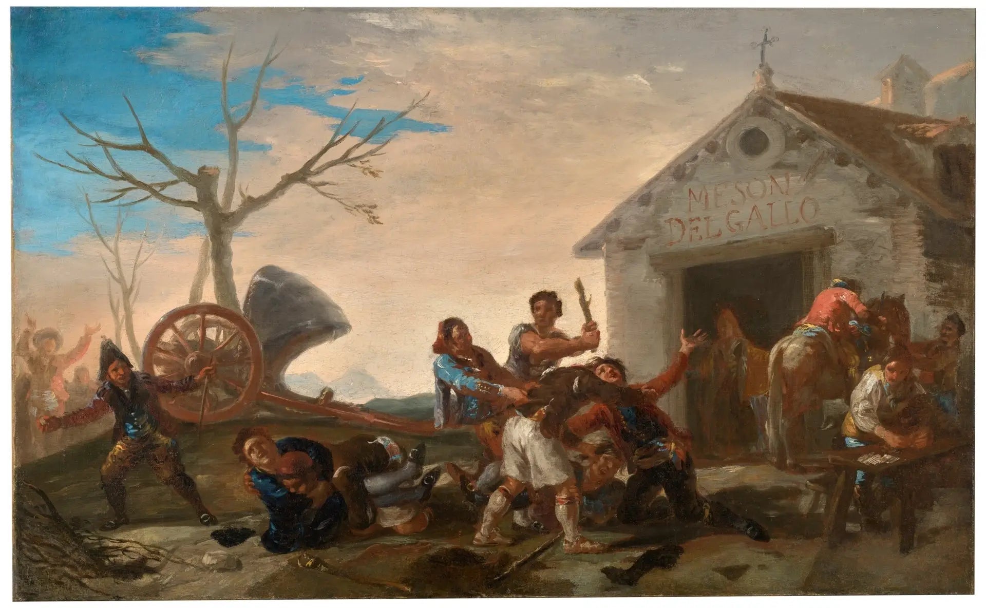 Reproduction du tableau « La Riña dans le Mesón del Gallo - Francisco de Goya » par Alpha Reproduction en peinture à l’huile