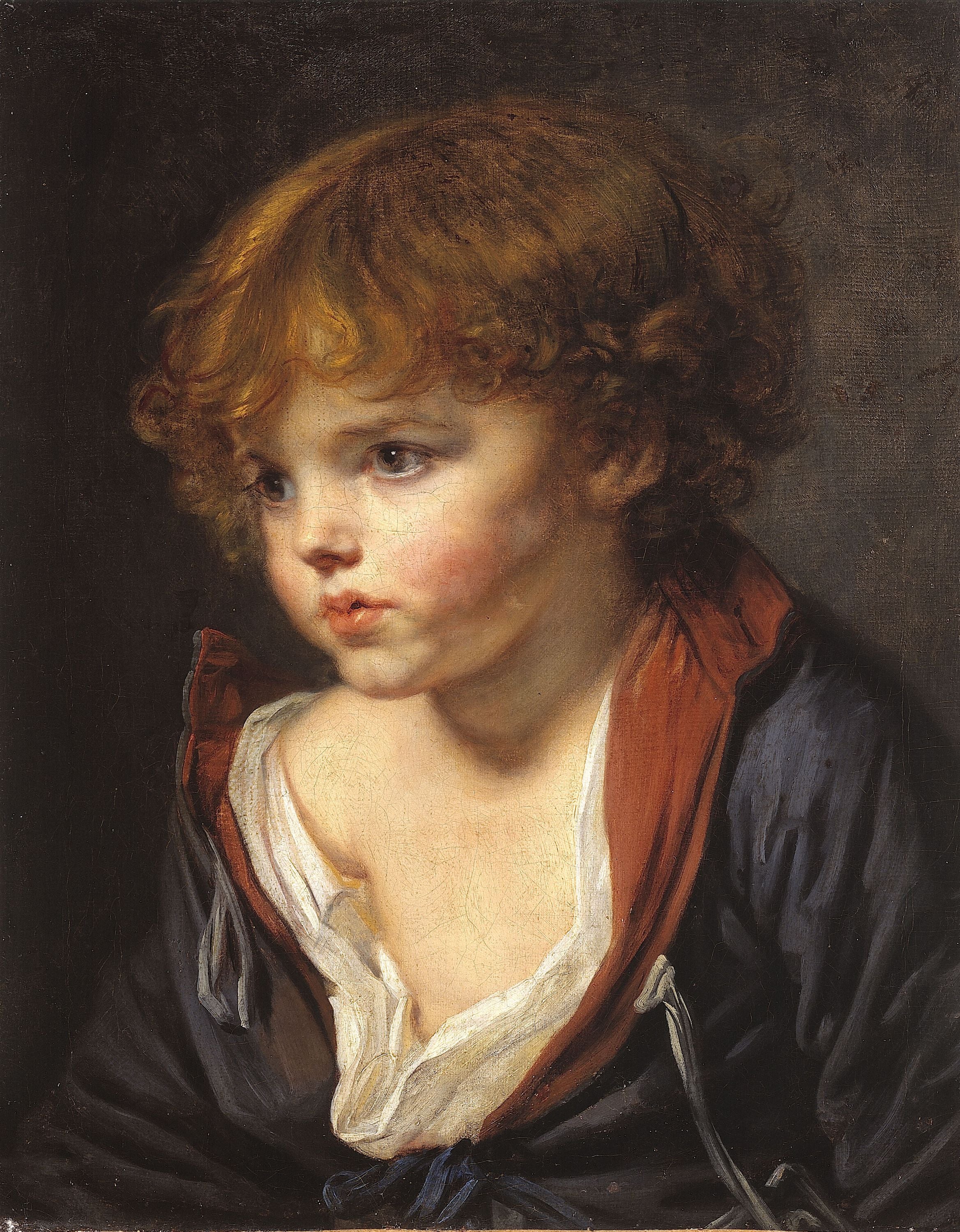 Petit Garçon blond à la chemise ouverte - Jean-Baptiste Greuze