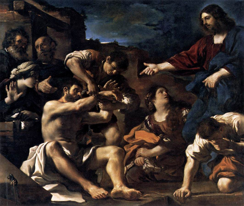 תחיית Lazarus - Guercino
