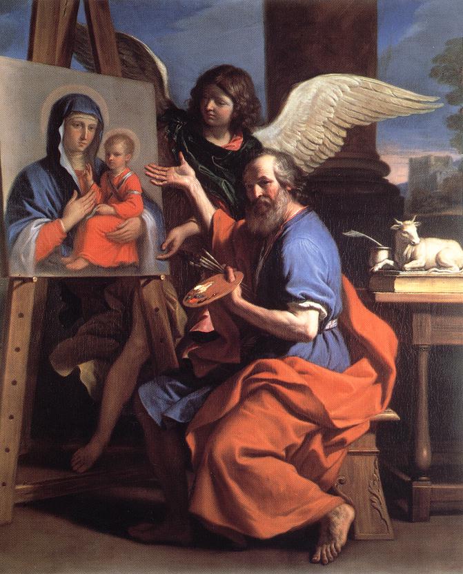 Saint Luc montrant un tableau de la Vierge - Guercino