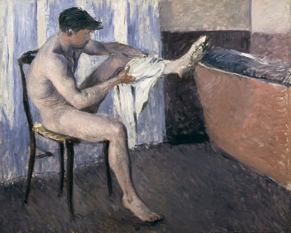 Reproduction du tableau « Homme s'essuyant la jambe - Gustave Caillebotte » par Alpha Reproduction en peinture à l’huile