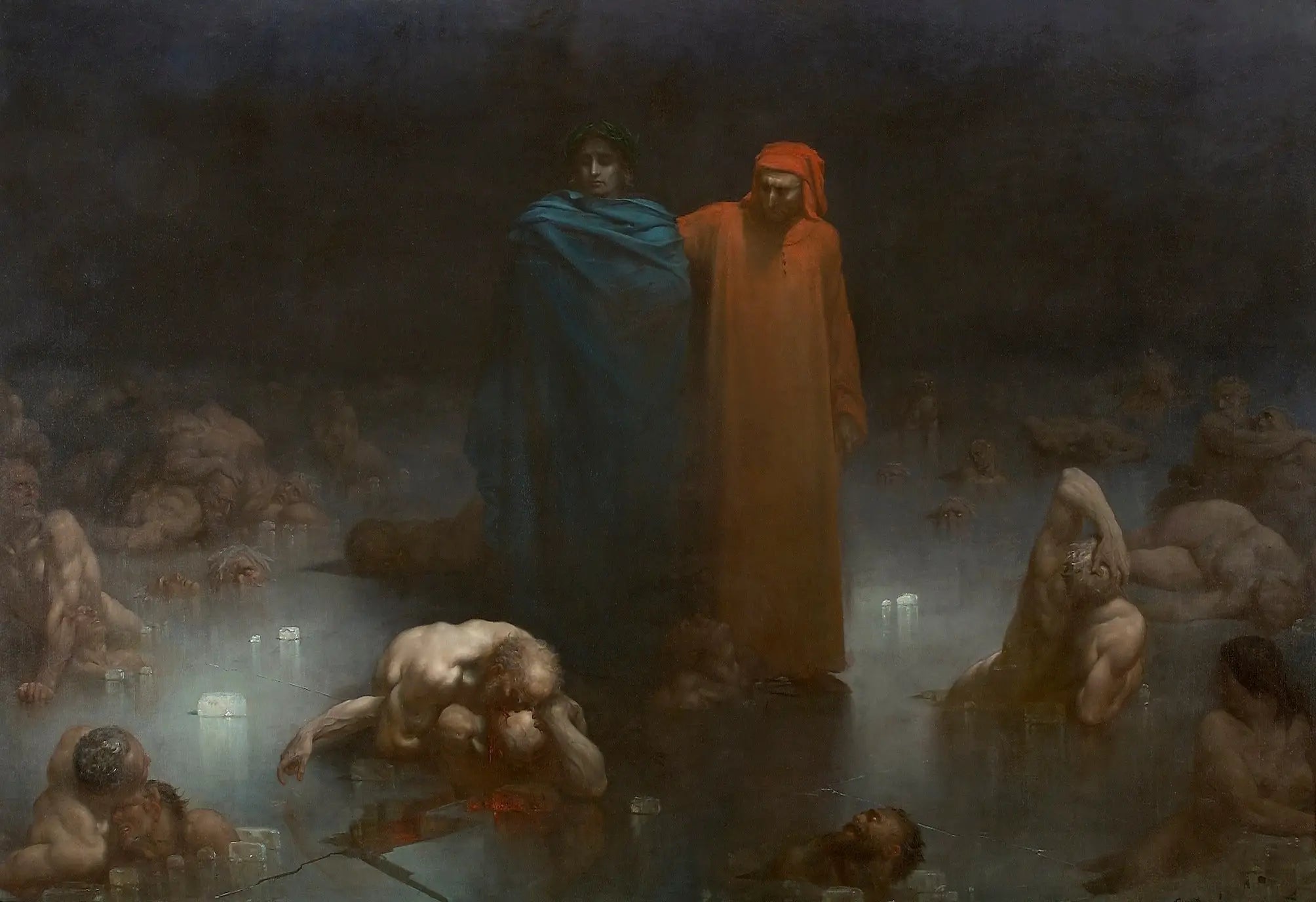 Dante et Virgile dans le neuvième cercle de l’Enfer - Gustave Doré - Alpha Reproduction