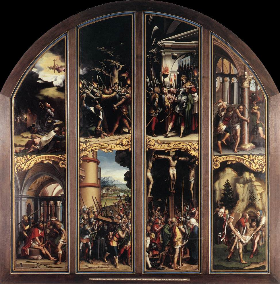 La Passion du Christ: Au jardin des oliviers, L’arrestation du Christ, Le Christ devant Caïphe, La flagellation, Le couronnement d’épines, Le portement de croix, La crucifixion, La mise au tombeau - Hans Holbein le Jeune