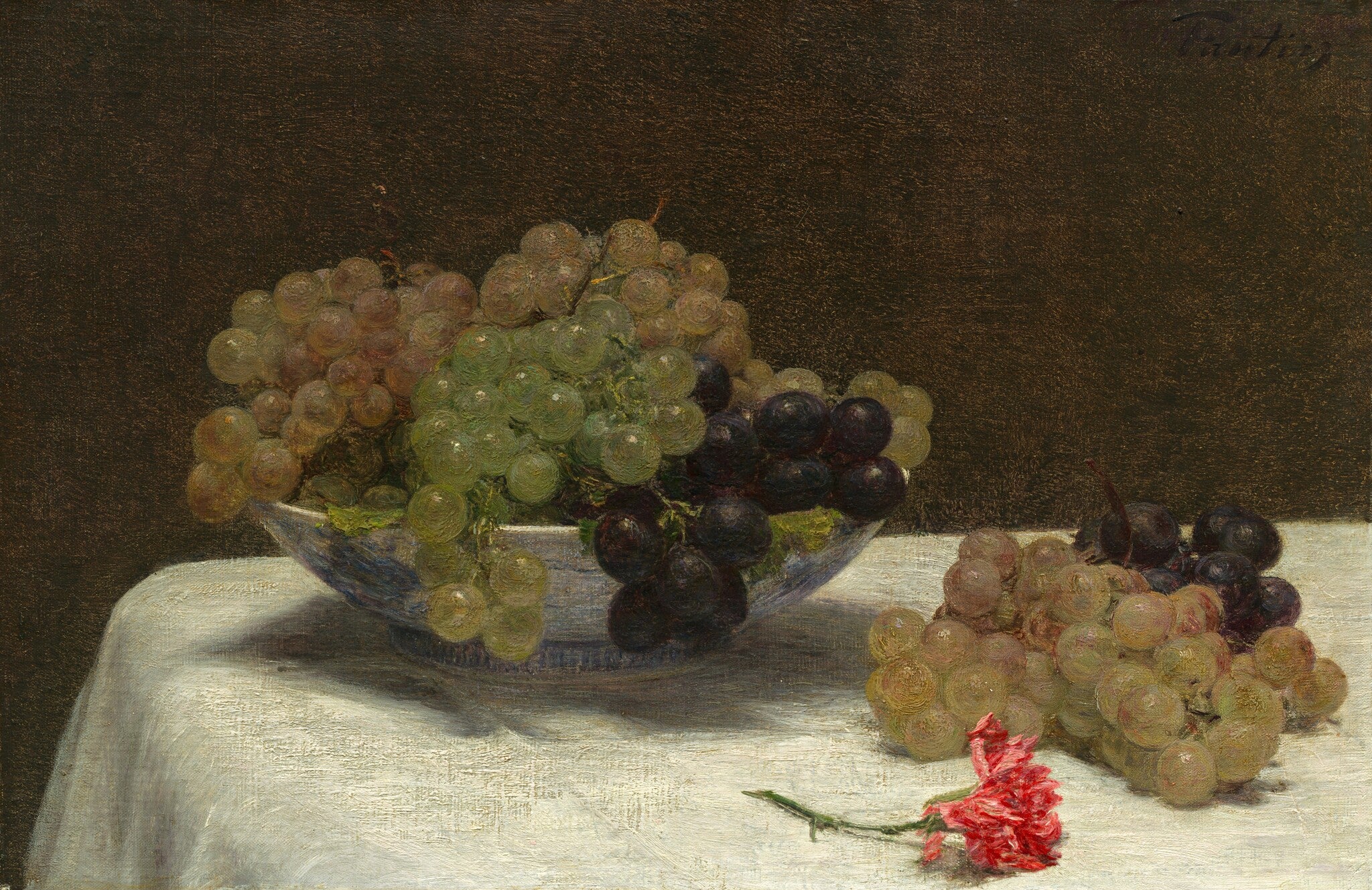 Nature morte aux raisins et à un œillet - Henri Fantin-Latour