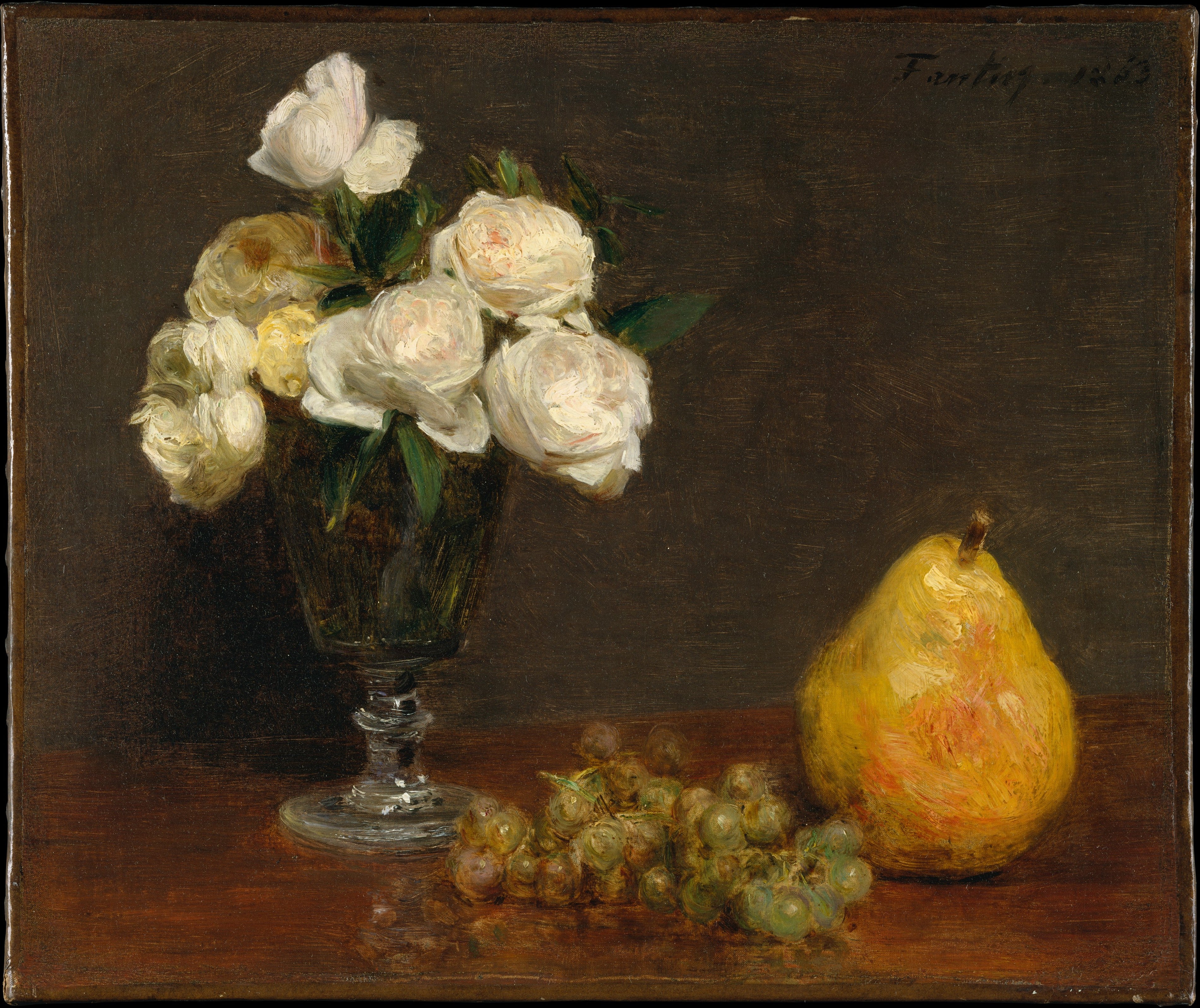 Nature morte aux roses et aux fruits - Henri Fantin-Latour