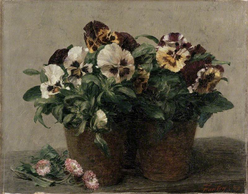 Nature morte : pensées et marguerites - Henri Fantin-Latour