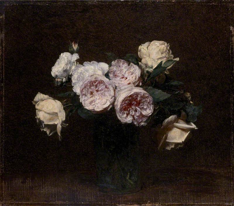 Nature morte : roses roses, blanches et jaunes - Henri Fantin-Latour