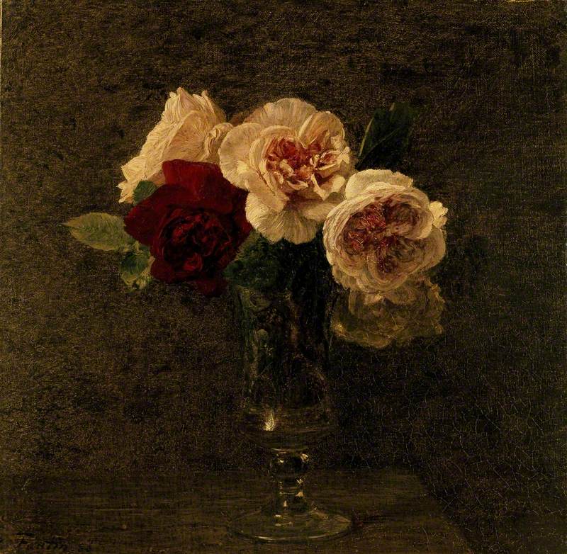 Nature morte : roses roses et rouges - Henri Fantin-Latour