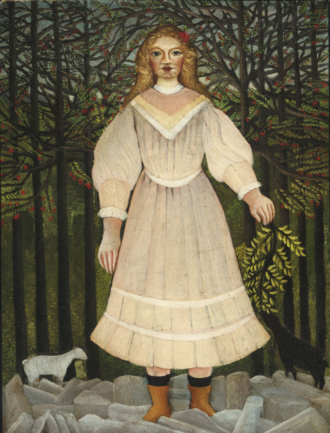 Jeune Fille en rose - Henri Rousseau