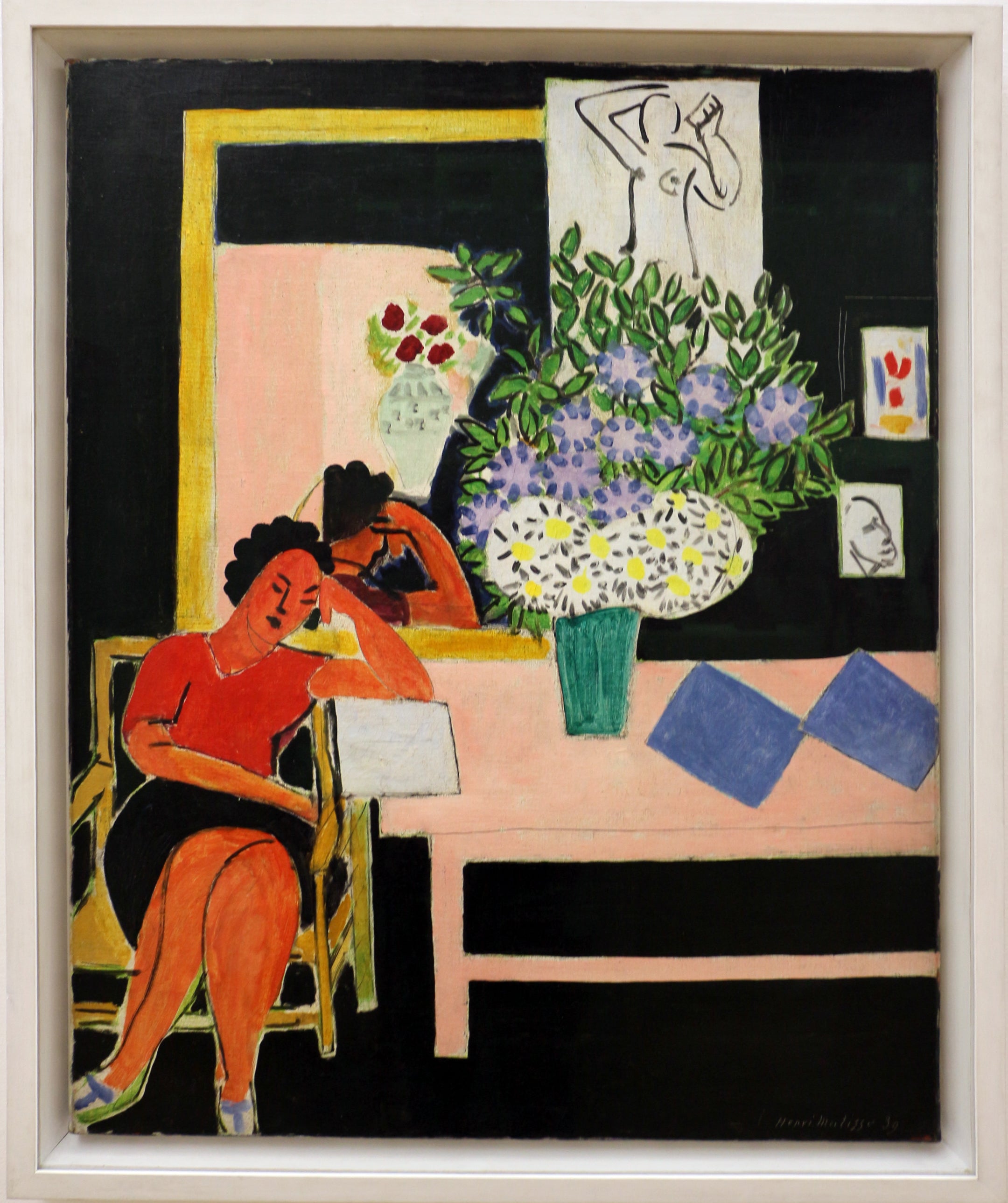 Reproduction du tableau « Liseuse sur fond noir - Henri Matisse » par Alpha Reproduction en peinture à l’huile