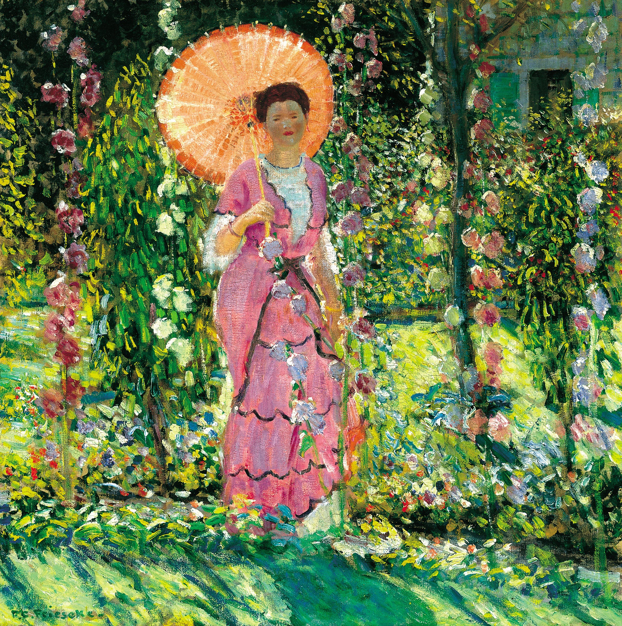 Roses trémières - Frederick Carl Frieseke - Alpha Reproduction