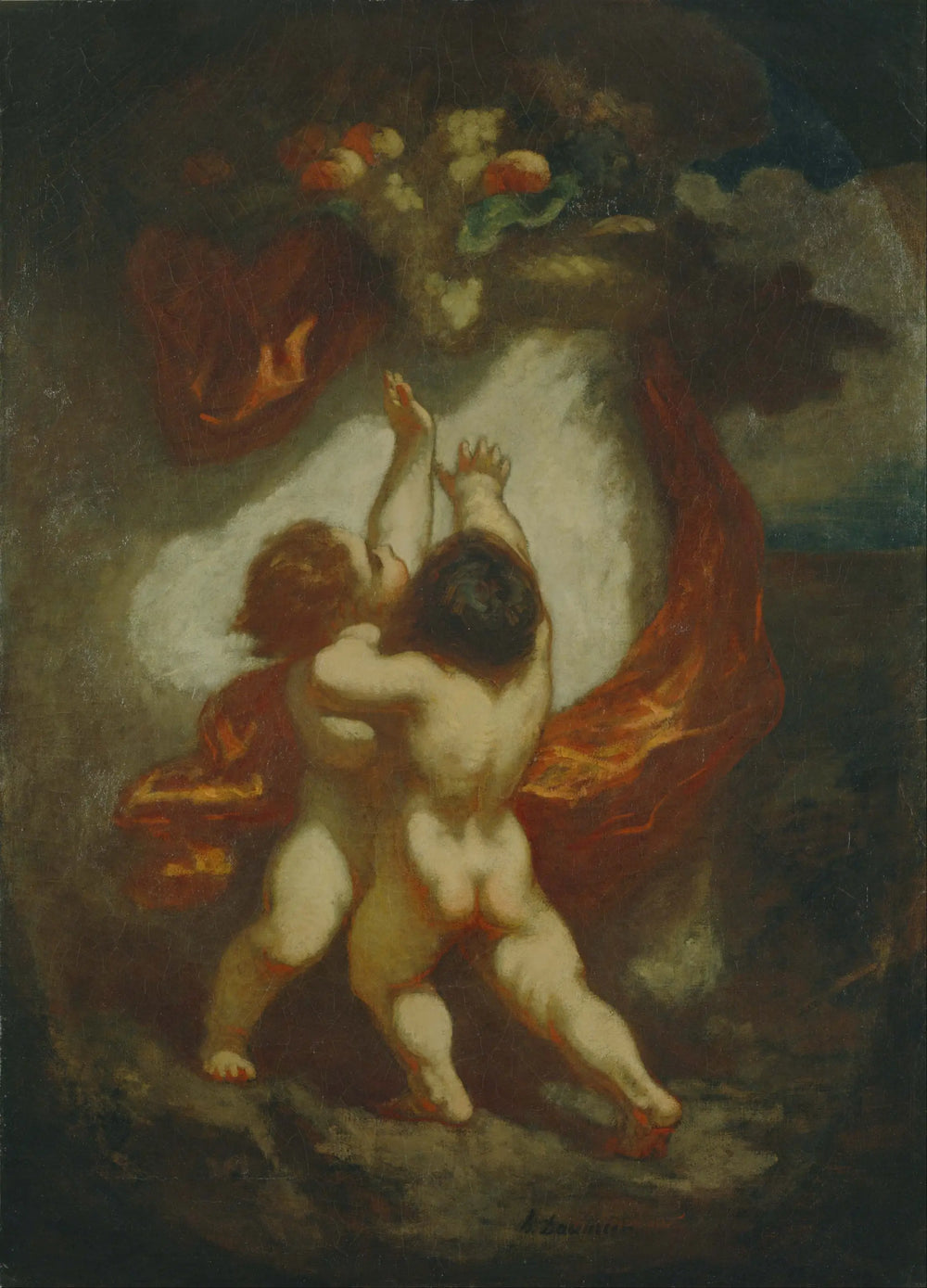 Deux enfants cherchant des fruits - Honoré Daumier - Alpha Reproduction