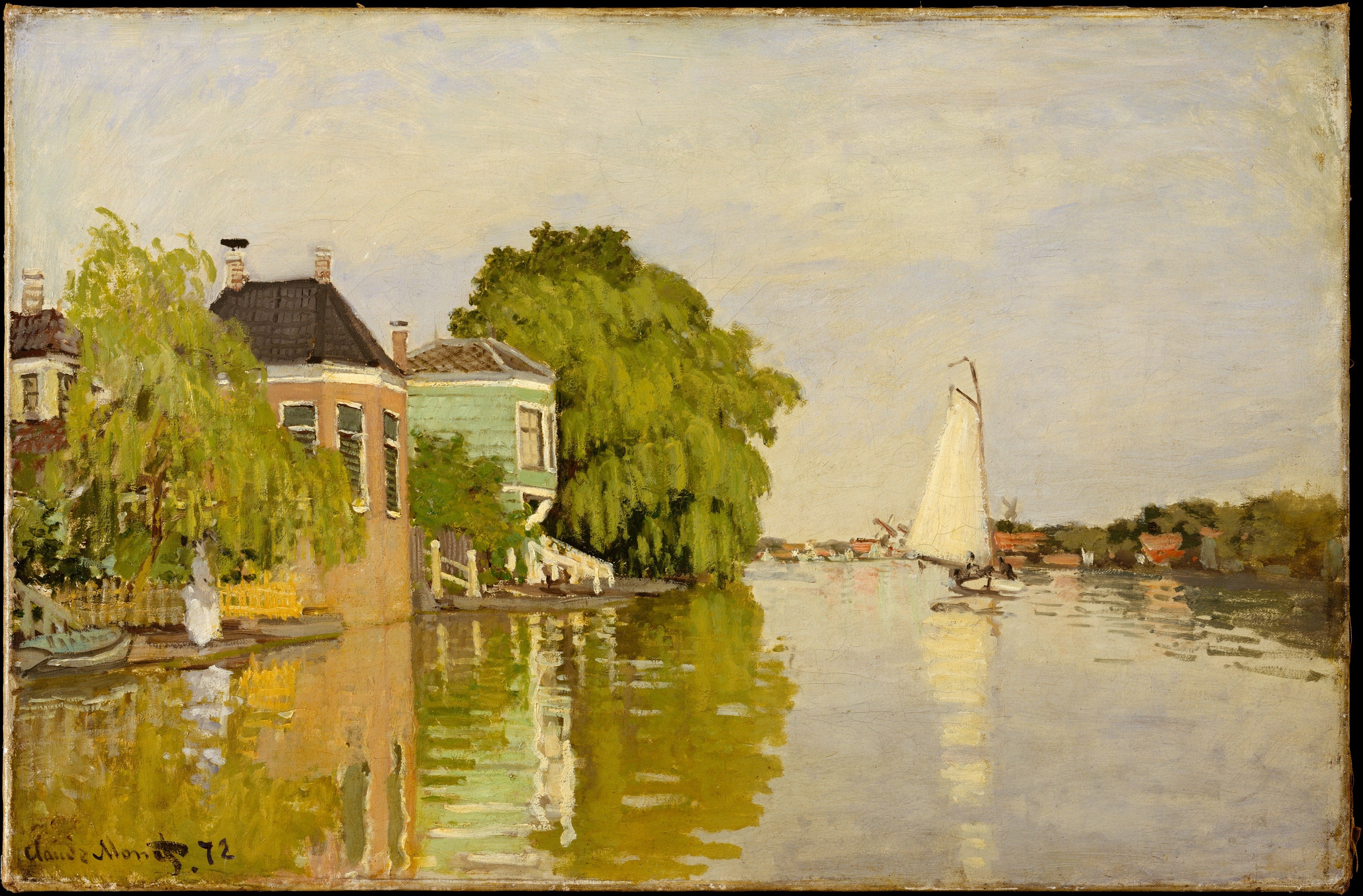 Reproduction du tableau « Maisons sur l'Achterzaan - Claude Monet » par Alpha Reproduction en peinture à l’huile