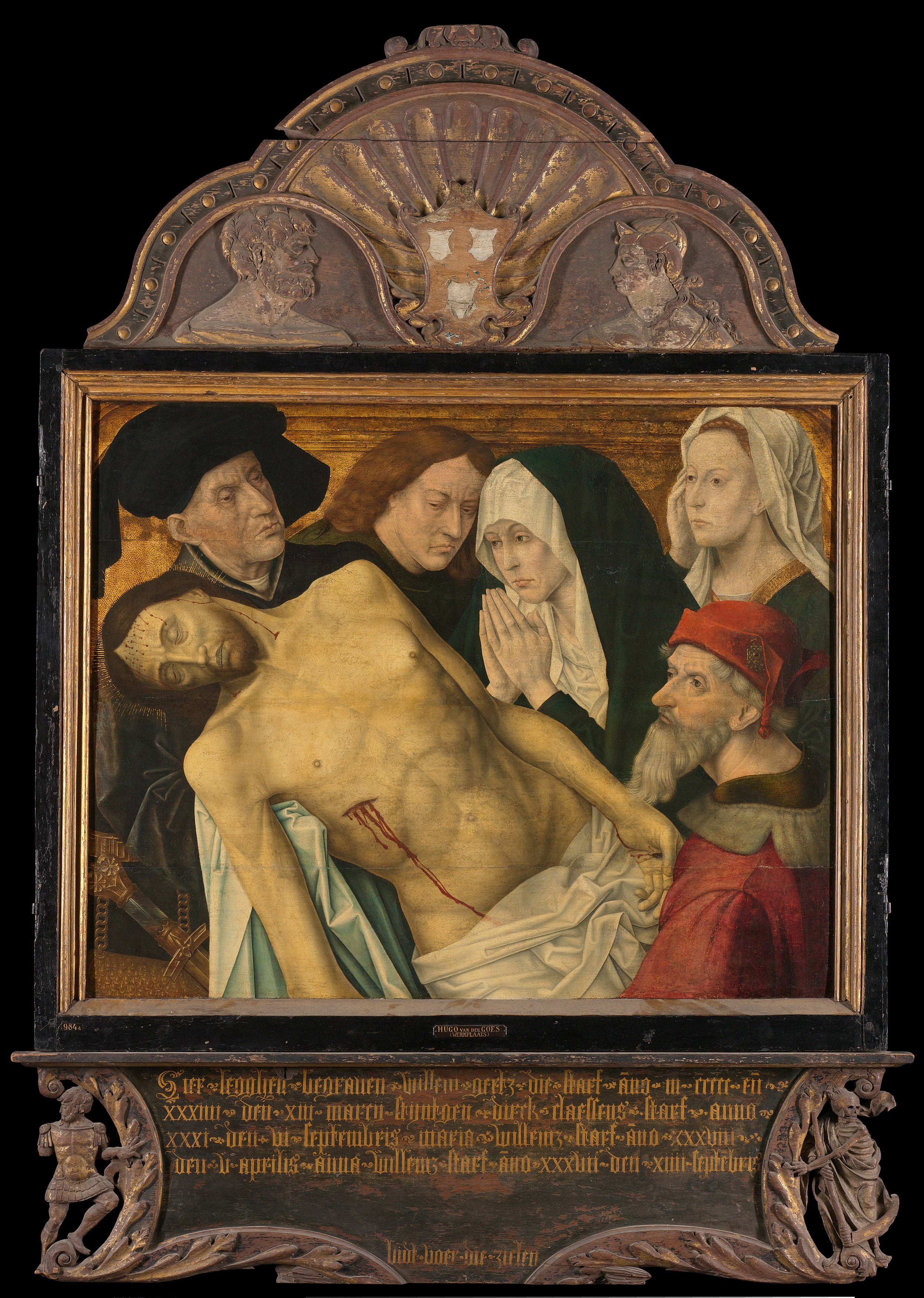 Panneau central d'un triptyque commémoratif, anciennement appelé triptyque commémoratif Gertz, avec la Lamentation - Hugo van der Goes