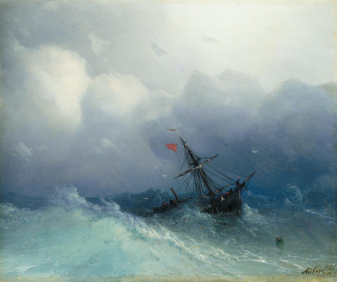 Naufrage sur une mer agitée - Ivan Aïvazovski