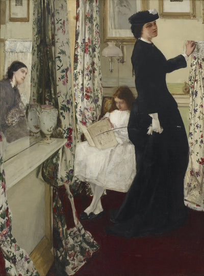 Reproduction du tableau « Harmonie en vert et rose : la salle de musique - James Abbott McNeill Whistler » par Alpha Reproduction en peinture à l’huile