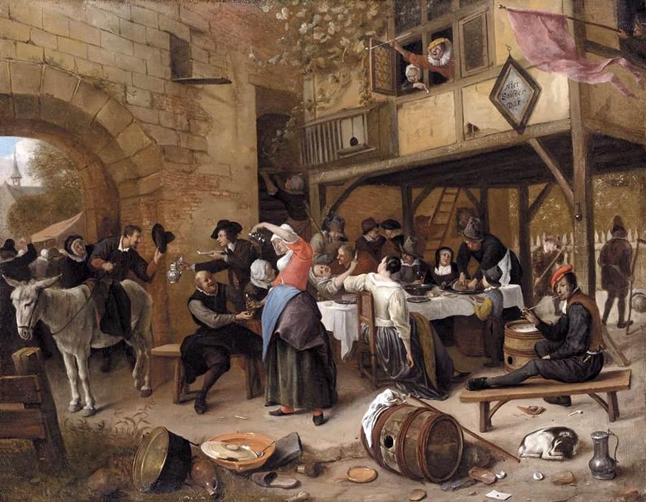 Fête de la Chambre des Rhétoriciens près d'une porte de ville - Jan Steen