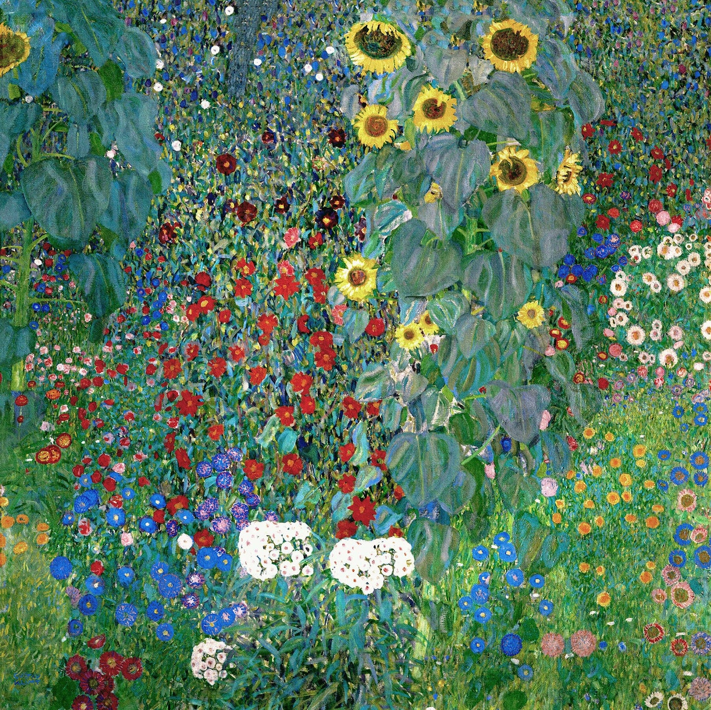 🌻✨ גן כפרי עם חמניות – גוסטב קלימט (בערך 1905–1907)