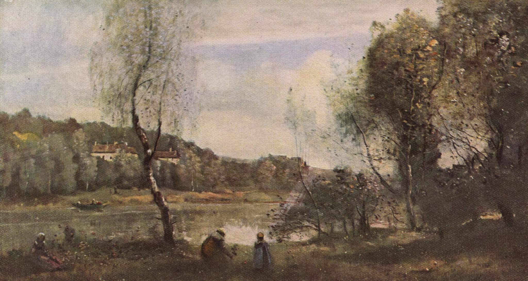Ville d'Avray, l'étang au bouleau devant les villas - Jean-Baptiste Camille Corot